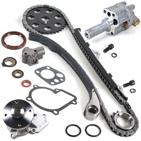 CNS Timing Chain Kit, Water Pump Set, & Oil Pump Compatible with 90-97 Nissan D21 Pickup 2.4L KA24E