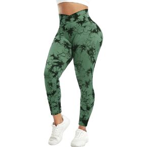 Tie Dye V Waist Scrunch Butt Lifting Leggings for Women Seamless Workout Gym Leggings for Women High Waist Yoga Pants