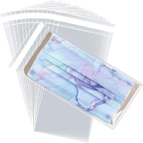 Self Sealing Cellophane Plastic Bags for Packing, Resealable Transparent Cello Self Adhesive OPP Poly Bag for Packaging Cookies, Gifts, Facemasks, Cards, Party Favors,100pcs (4"x9")