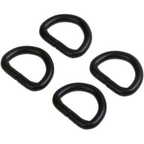 COTOWIN Black Non Welded Metal D Rings,Pack of 20 (1/2")