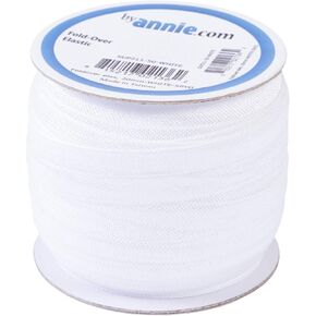 By Annie 3/4In X 50Yd White Fold-Over Elastic