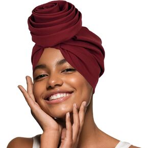 FADACHY Turbans for Women, Satin Lined Turban African Silk Bonnet, Head Wrap Double Layered Pre-Tied Flower Knot Bonnet Hat