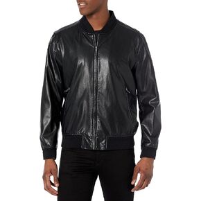Lucky Brand Men's Faux Leather Bomber Jacket