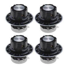 ECSiNG 4 Sets Carbon Film Potentiometer RV24YN20S B103 10K Ohm Single Turn for Inverter Speed Regulation Motor Speed Control with Knob Dials