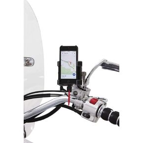 Ciro 50211 Smartphone/GPS Holder (Black Perch Mount With Charger For 1984-2016 Models (Excluding 2014-2016 Street Glide Models))