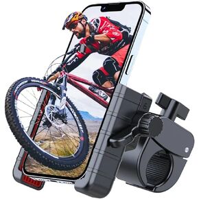 Taginke Motorcycle Phone Mount Holder, Bike Phone Holder, [Quick Lock] 360° Rotate Cell Phone Mount Suitable for Phone from 4.5''-7'' (Black & Red)