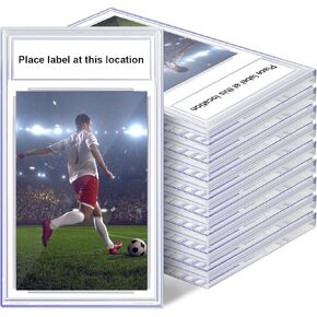 Graded Card Case, 10Pcs Baseball Card Holder Trading Card Protector Case Sleeves Clear Display Card Cases with Label Position for Sports Cards Baseball Card ((3.5x2.5inch) 35PT)