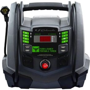 Schumacher FR01337 Rechargeable AGM Jump Starter for Gas, Diesel Vehicles - 1200A with Air Compressor and 12V USB/AC Power Station to Charge Phones, Accessories