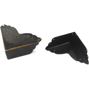 Mcredy Box Corner Corner Protectors Metal Bronze 2.8x2.8x0.8"(LxWxH) Decorative Corner Set of 4