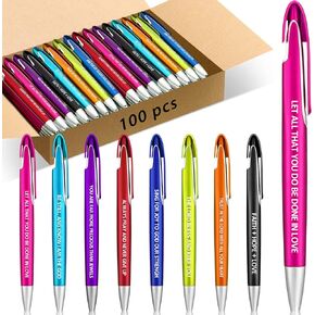 Lincia 100 Pcs Positive Theme Ballpoint Pens Bulk Quotes Pens Bulk Inspiration Gifts Retractable Medium Point Pens with Black Ink Thank You Gifts for Graduation, Nurses Day, Mother's Day