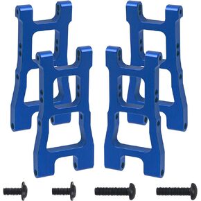 4Pack ShareGoo Metal Front & Rear Lower Suspension Arms A-Arms Compatible with Redcat Blackout XTE XBE SC Pro 1/10 RC Monster Truck Upgrade Parts (Blue)