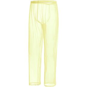 MUEBAIRES Men's See Through Pajamas Pants Mesh Breathable Sheer and Sexy Pants for Men