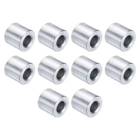 uxcell 10pcs Aluminum Spacer 1/4" Bore x 1/2" OD x 3/8" Length Screw Standoff Bushing Plain Finish Round Metal Spacer for 1/4 ID Screws Bolts and Rods