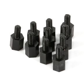 Plastic Nylon Hex Standoff Male FemaleThreaded Spacer Pillar M3 Thread 6+6mm 100Pcs