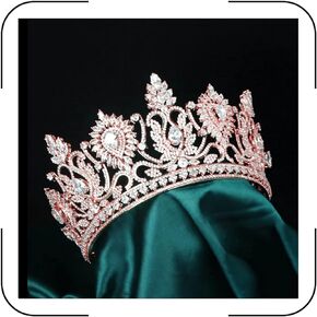 Luxury Large Tiaras and Crowns for Wedding Cubic Zirconia Pageant Crown Tall Bride Tiara Silver Gold Sun Flower CZ Birthday Prom Party Headpiece Bridal Hair Accessories
