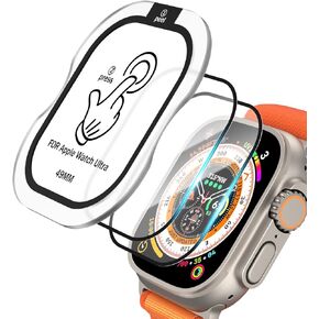 واقي شاشة لساعة Apple Watch Ultra 49 مم، عبوتان من واقي الشاشة الزجاجي المقوى مع مجموعة أدوات المحاذاة التلقائية، طبقة زجاجية شفافة عالية الدقة مضادة للخدش وخالية من الفقاعات in Kuwait