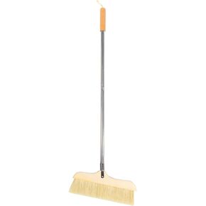Outdoor Broom for Floor Cleaning: 35 Inch House Brooms for Sweeping Indoor Soft Bristle Broom Household Angle Brooms for Garage Patio Home Kitchen Office Lobby, Black