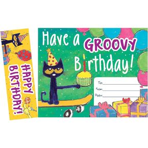 Edupress Pete The Cat Groovy Birthday Bookmark Awards (EP60327), Multi