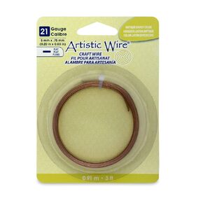 Artistic Wire, 21 Gauge, Flat, 3 mm x .75 mm / 0.12 in x 0.03 in, Tarnish Resistant Silver Plated, 3 ft / .91 m, AWB-21F-S10-03F