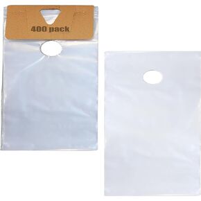 Skywin- Plastic Door Hanger Bags 6" x 9" (100 Pack), Clear Door Hanger Bags Protects Flyers, Brochures, Printed Materials - Waterproof and Secure Door Knob Hanger for Outdoor Use