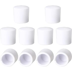 MEETOOT 10pcs Door Bumper Tips 0.4" White Door Stop Caps Door Stopper Bumpers for Wall and Floor Protection