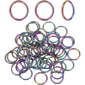 CHGCRAFT 60Pcs Rainbow Open Jump Rings 304 Stainless Steel Jump Rings Plating Jump Rings for Necklace Bracelet Earrings Making, 18 Gauge 12mm