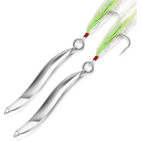 Omelchenko Lure Fishing Lures Bucktail Teasers Set of Two Silver 1.4-Ounce 40gm Saltwater Freshwater