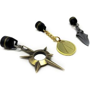 Citadel Black Mini Desktop Buddy - 3 Pack - Magnetic Metal Gaming Accessory with Drawstring Bag, Mini Video Game Pendant, Strong Neodymium Magnet, Gift for Gamers