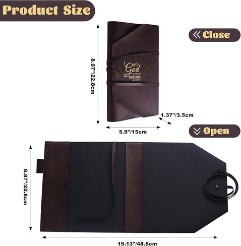 LParkin Leather Bible Cover for Men and Women with God All Things are Possible Matthew 19:26 Bible Wrap Around Strap Bible Cover Gifts in Saudi Arabia