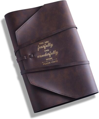 LParkin Leather Bible Cover for Men and Women with God All Things are Possible Matthew 19:26 Bible Wrap Around Strap Bible Cover Gifts in Saudi Arabia