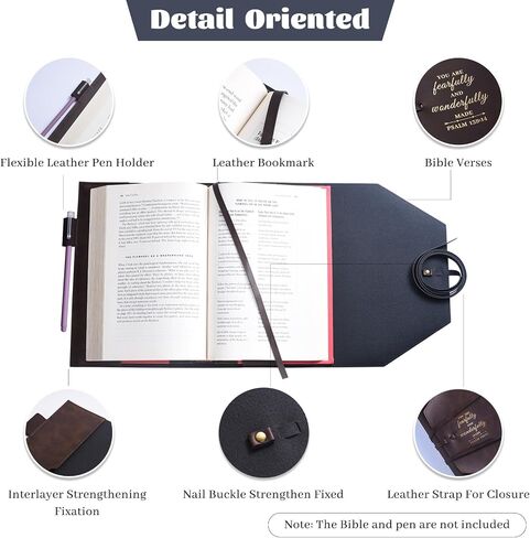 LParkin Leather Bible Cover for Men and Women with God All Things are Possible Matthew 19:26 Bible Wrap Around Strap Bible Cover Gifts in Saudi Arabia