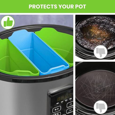 إدراج مقسم طباخ بطيء - فواصل سيليكون 3pcs متوافقة مع Crockpot - إدراج مقسم Crockpot - بطانة طباخ بطيء سيليكون ملونة لأواني 6 Qt - فواصل Pamelekh Kuker سيليكون in Kuwait