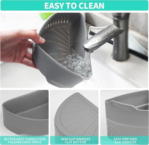 بطانة وعاء الفخار من السيليكون من LAIWOO، وبطانة طباخ بطيء ومقسم وعاء الفخار لأواني الفخار 6-7QT، قابلة لإعادة الاستخدام، وسهلة التنظيف، وخالية من مادة BPA، وآمنة للاستخدام في غسالة الأطباق (مع قفازات ورف تقديم) in Kuwait