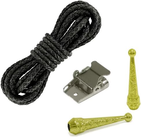 Moranse Bolo tie Clasp accessories With Two Pendants,Leather Rope And Metal Slide Clip Buckle (4pcs) in Saudi Arabia