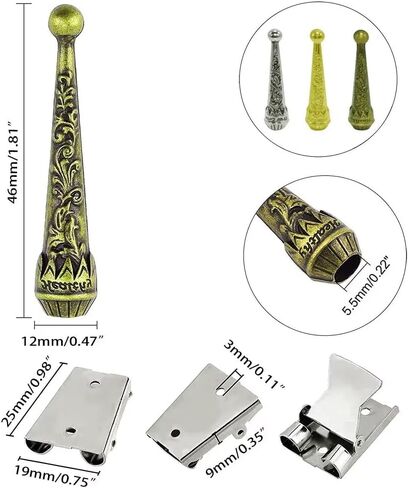 Moranse Bolo tie Clasp accessories With Two Pendants,Leather Rope And Metal Slide Clip Buckle (4pcs) in Saudi Arabia
