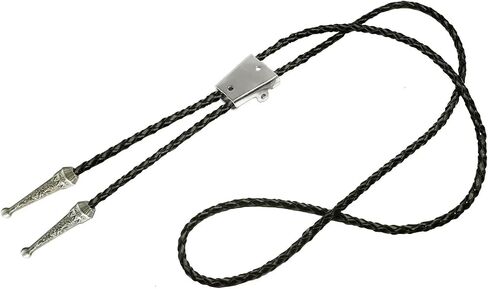 Moranse Bolo tie Clasp accessories With Two Pendants,Leather Rope And Metal Slide Clip Buckle (4pcs) in Saudi Arabia