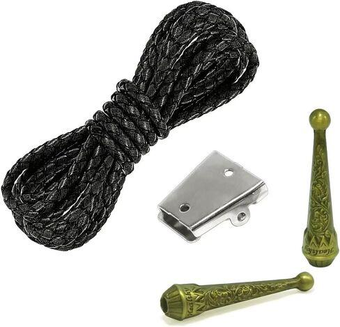 Moranse Bolo tie Clasp accessories With Two Pendants,Leather Rope And Metal Slide Clip Buckle (4pcs) in Saudi Arabia