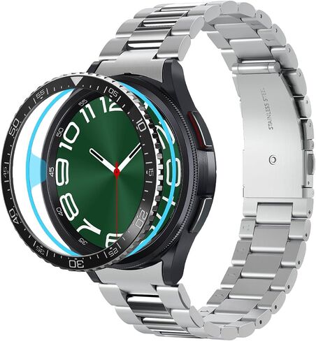 Spigen Bezel Tune Designed for Samsung Galaxy Watch 6 Classic 47mm Bezel Ring Protector Bezel Ring Adhesive Cover (2023) - Black in Saudi Arabia
