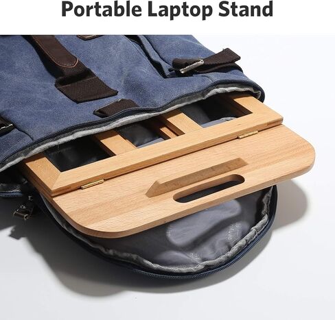 حامل الكمبيوتر المحمول RAVEGO، حامل كمبيوتر محمول خشبي قابل للطي، حامل كمبيوتر MacBook قابل للتعديل للمكتب، حامل كمبيوتر محمول عالمي محمول مع زوايا متعددة لأجهزة الكمبيوتر المحمولة حتى 15.6 بوصة (زان) in Kuwait