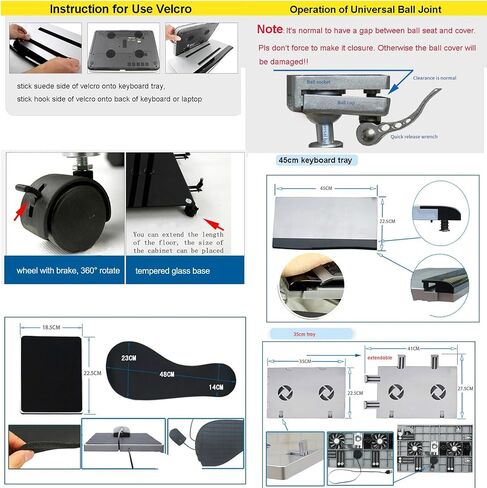 OK610 OK611 Bedside Moving Laptop Stand Adjustable Sofa Computer Monitor Holder Mount +Keyboard Holder Rotating Laptop Table (OK-610B) in Saudi Arabia