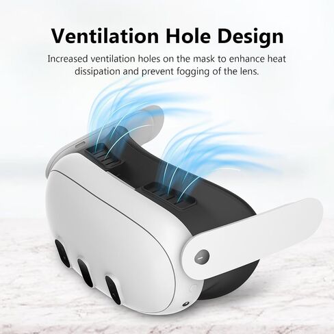 Upgraded Facial Interface Bracket & Face Cushion Cover Compatible for Meta Quest 3 VR Accessories, with Anti-Leakage Nose Pad in Saudi Arabia