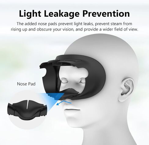 Upgraded Facial Interface Bracket & Face Cushion Cover Compatible for Meta Quest 3 VR Accessories, with Anti-Leakage Nose Pad in Saudi Arabia
