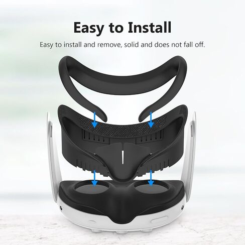 Upgraded Facial Interface Bracket & Face Cushion Cover Compatible for Meta Quest 3 VR Accessories, with Anti-Leakage Nose Pad in Saudi Arabia