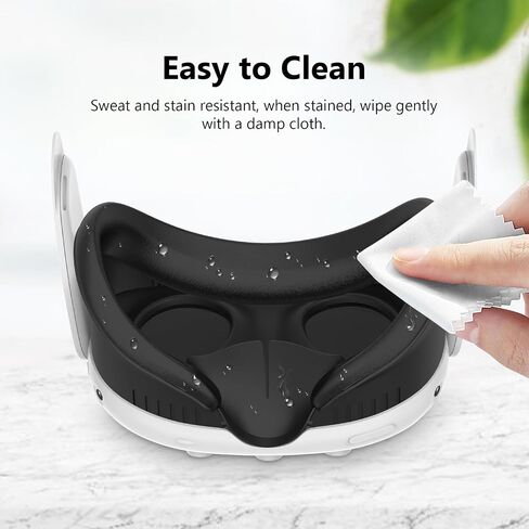 Upgraded Facial Interface Bracket & Face Cushion Cover Compatible for Meta Quest 3 VR Accessories, with Anti-Leakage Nose Pad in Saudi Arabia