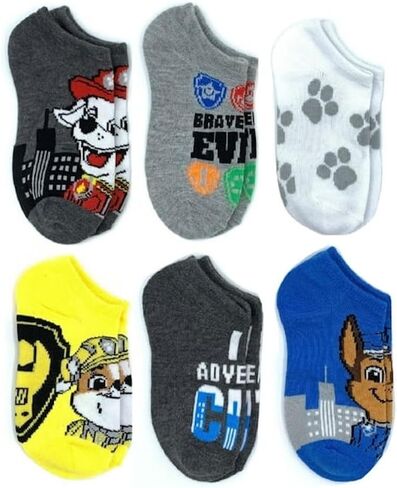 Paw Patrol Little Boys' No-Show Socks 6-Pairs (Shoe Size: 9-2.5) in Saudi Arabia