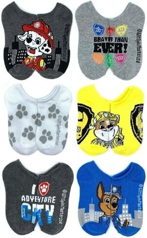 Paw Patrol Little Boys' No-Show Socks 6-Pairs (Shoe Size: 9-2.5) in Saudi Arabia