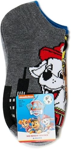 Paw Patrol Little Boys' No-Show Socks 6-Pairs (Shoe Size: 9-2.5) in Saudi Arabia