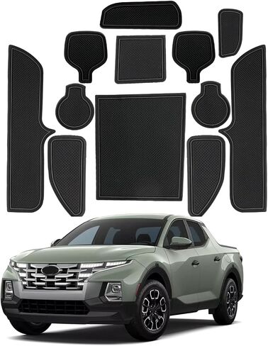 سجادات فتحة باب السيارة SHAOHAO لعام 2023 2024 Hyundai Santa Cruz، لسيارة Hyundai Santa Cruz 2023 2024 ملحقات فتحة البوابة 2022-2024 Santa Cruz SE، SEL، Night، SEL Premium، سجادات حامل أكواب محدودة 12 قطعة in Saudi Arabia