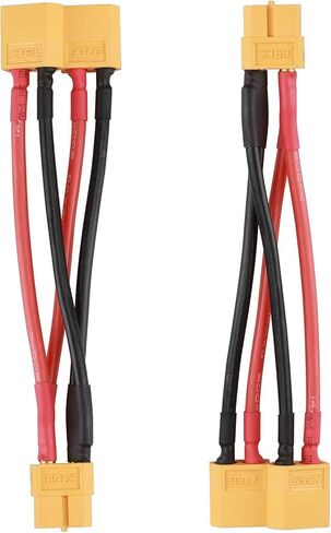 LinsyRC 2 قطعة XT60 كابل موصل البطارية المتوازي 2 ذكر إلى 1 أنثى محول مقسم y-سرج لـ DJI Phantom RC Mode Helicopter Quadcopter in Kuwait