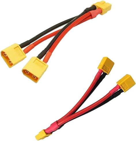 LinsyRC 2 قطعة XT60 كابل موصل البطارية المتوازي 2 ذكر إلى 1 أنثى محول مقسم y-سرج لـ DJI Phantom RC Mode Helicopter Quadcopter in Kuwait
